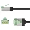 Goobay cavo patch CAT 8.1 ultraflessibile sottile U/FTP nero - connettore extra corto 99,9% (74354)