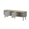 Cama FELLINI mobile TV 150x40x52 oliva + piano in rovere oliato