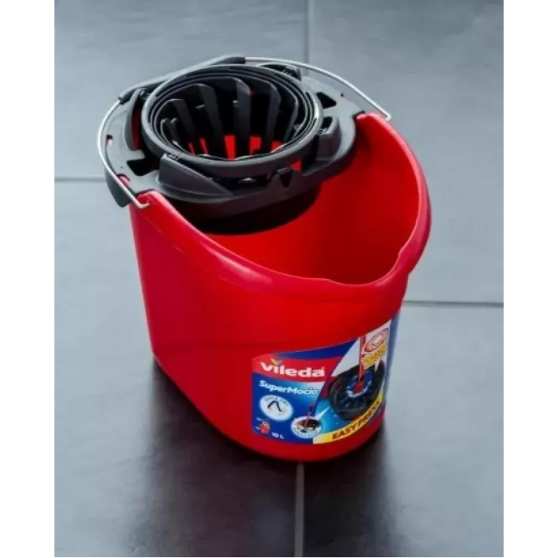 Vileda SuperMocio Torsion Power secchio con strizzatore, rosso