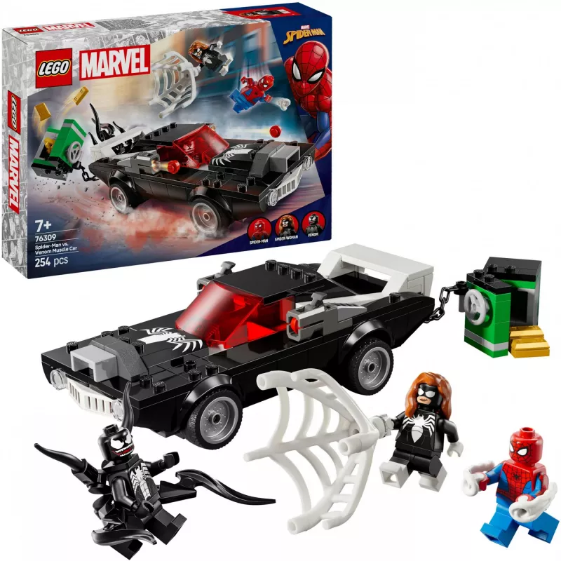 LEGO Marvel Super Heroes Set da costruzione Spider-Man vs. Venom Muscle-Car 76309 — 254 pezzi, 3 minifigure, età 7+