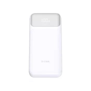 Powerbank D-Link DPP-201 — 20000 mAh, 1× USB-A, 2× USB-C, bianco