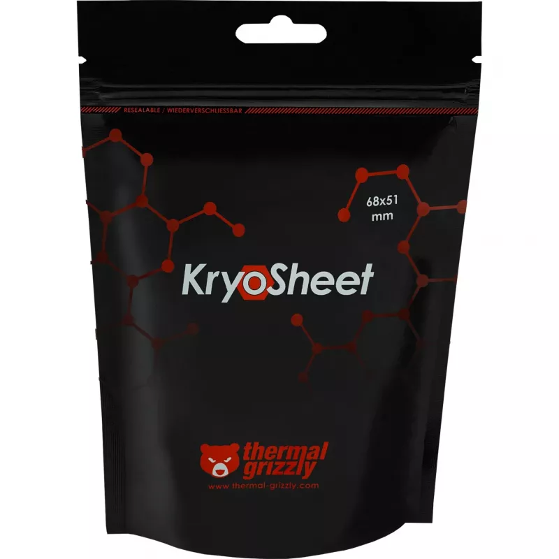 Pad termoconduttivo Thermal Grizzly KryoSheet 68×51 mm antracite, 1 g