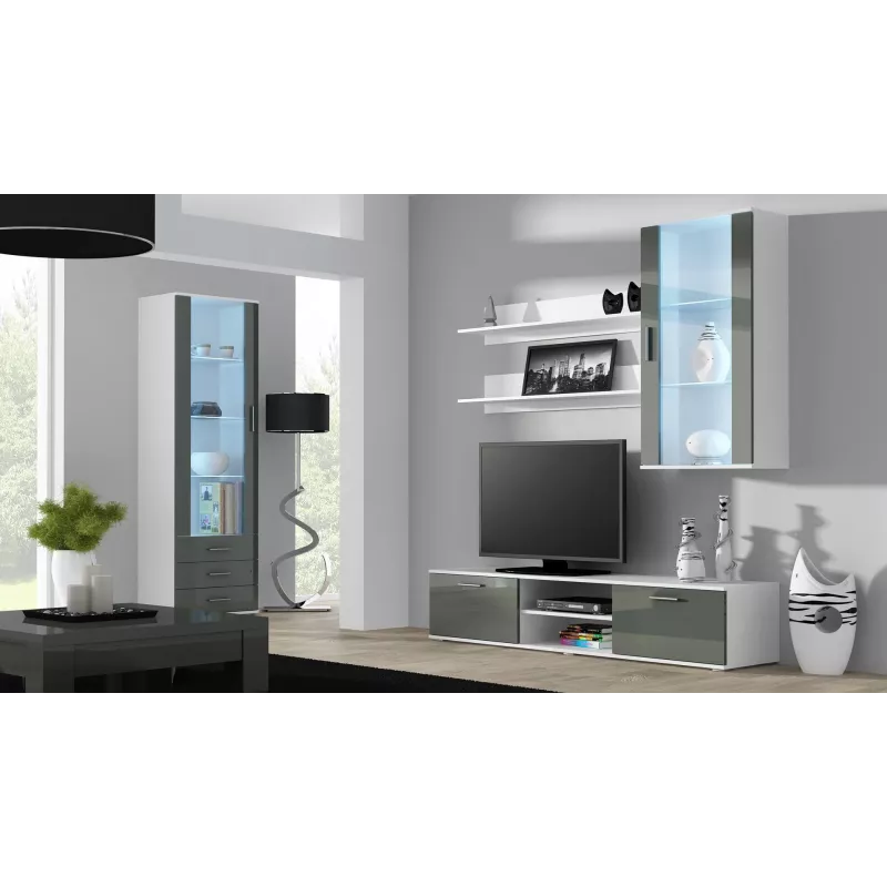 Cama supporto TV SOHO 180 bianco/grigio lucido