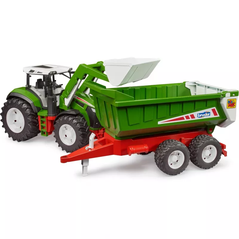 Bruder Roadmax trattore con caricatore frontale e rimorchio ribaltabile