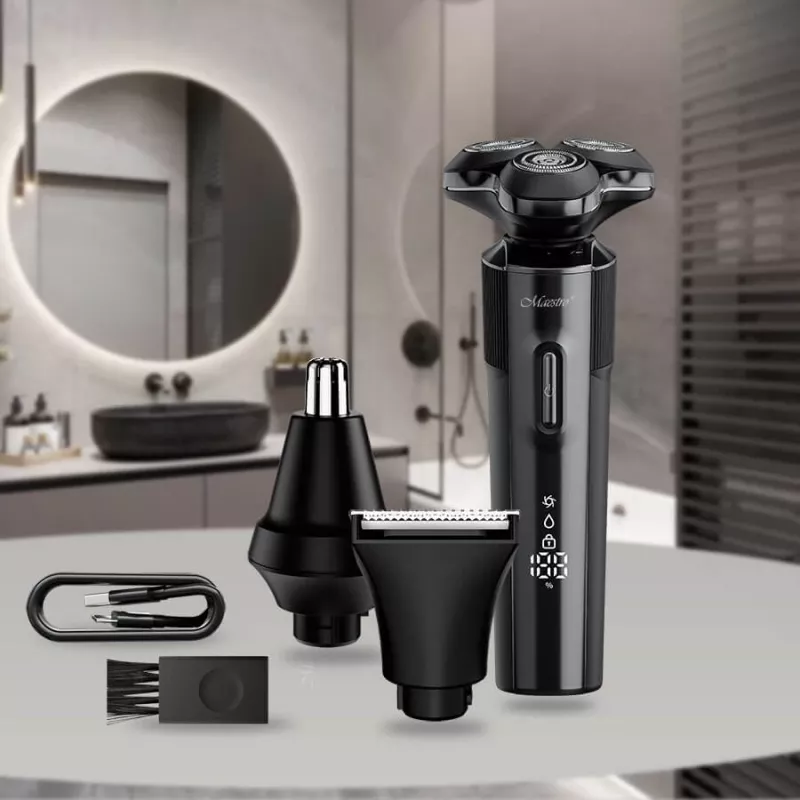 Set di rasatura Maestro MR-678 3-in-1 USB 90 min. trimmer rasoio groomer ricaricabile