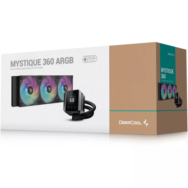 Dissipatore a liquido all-in-one per processore DeepCool MYSTIQUE 360 ARGB 12 cm nero 1 pz.