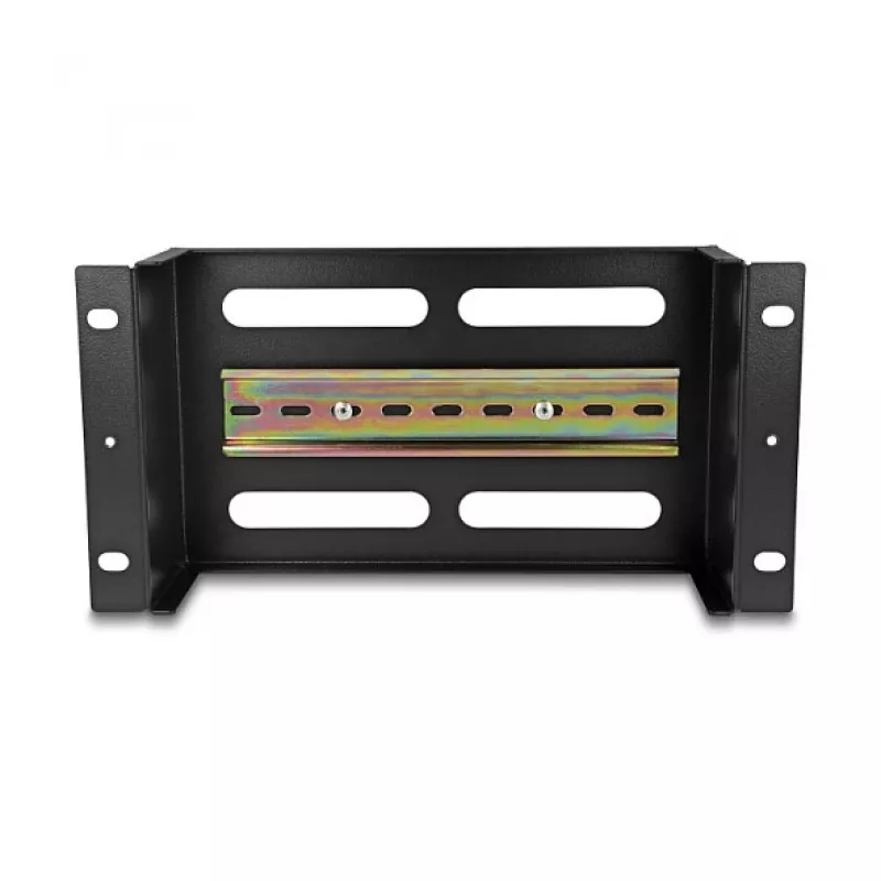 Delock 67320 Barra per interruttori automatici da 10" con copertura e guida DIN, 3U, metallo, nero