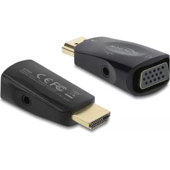 Adattatore DELOCK HDMI a VGA con audio 3,5 mm e cavo di alimentazione USB — modello 61082