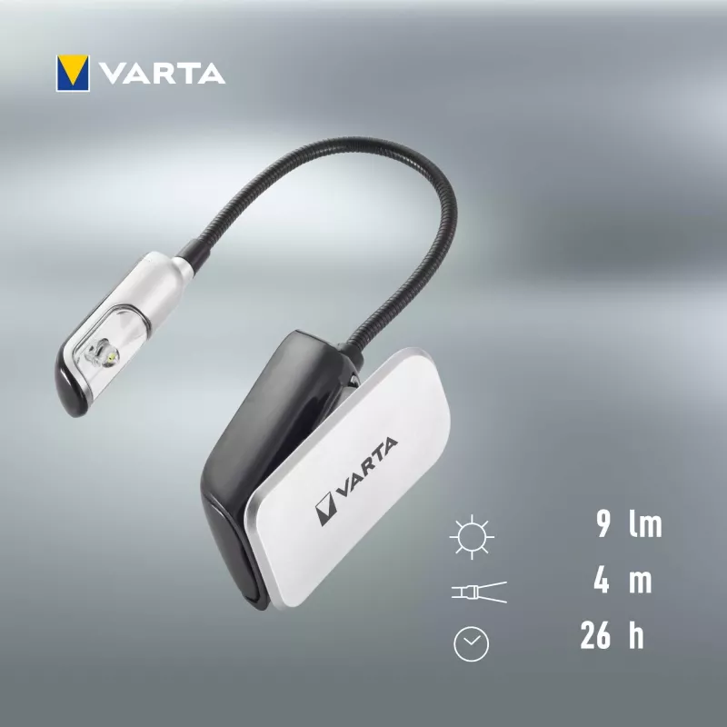Varta Easy Line 16618 luce per lettura LED, 9 lm, con clip