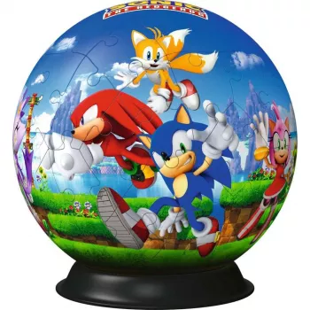 Puzzle 3D a sfera Ravensburger Sonic the Hedgehog, 72 pezzi, modello 11592