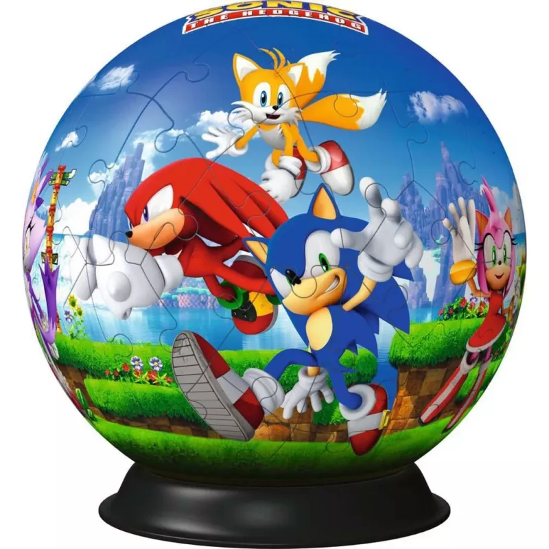Puzzle 3D a sfera Ravensburger Sonic the Hedgehog, 72 pezzi, modello 11592