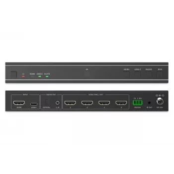 Controller video wall DIGITUS DS-55358 – 4 display, fino a 4K (3840×2160) @30Hz, DisplayPort 1.2a, case in metallo, controllo a pulsanti