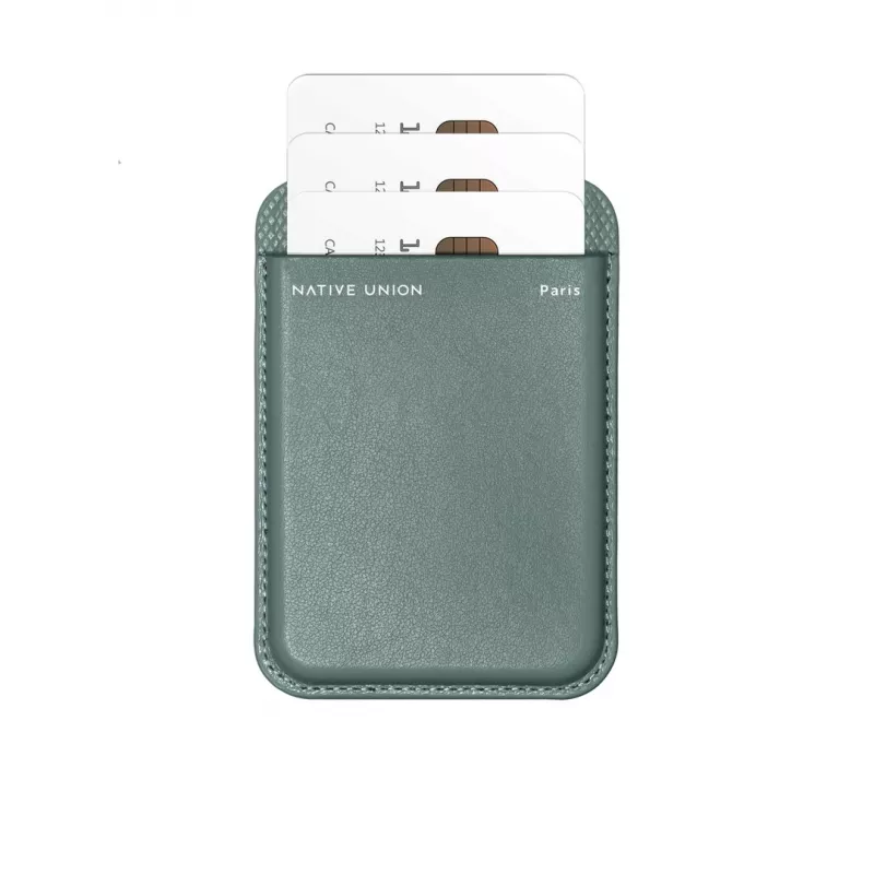 Wallet Case native union (Re)Classic verde compatibile con iPhone 15/15 Pro/15 Plus/15 Pro Max, iPhone 14/14 Pro/14 Plus/14 Pro Max, iPhone 13/13 Pro