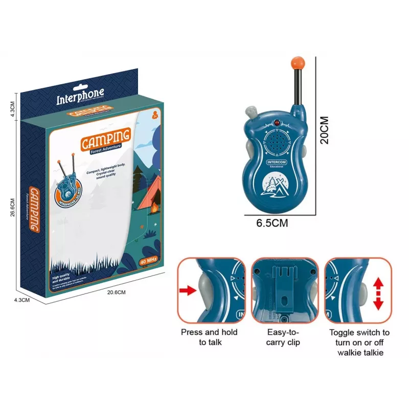 Set walkie-talkie 2 vie Madej 011776 — 16 canali, ricetrasmittenti per bambini