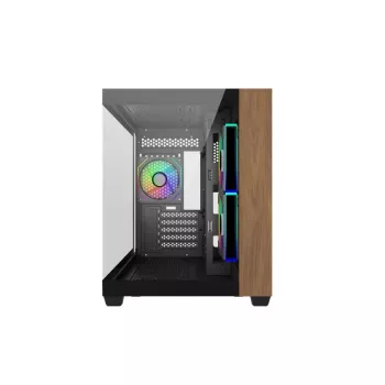 Case per PC Cooler Master Elite 481 Wood — mATX a doppia camera con design in legno naturale e due pannelli in vetro temperato