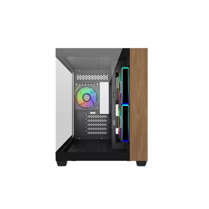 Case per PC Cooler Master Elite 481 Wood — mATX a doppia camera con design in legno naturale e due pannelli in vetro temperato
