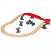 World set di binari montagna e valle, ferrovia in legno/rosso, 16 pezzi