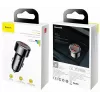 Baseus Magic CCMLC20A-01 caricabatterie da auto, 2x USB-A QC 3.0, 45 W, 6 A, display della tensione, nero