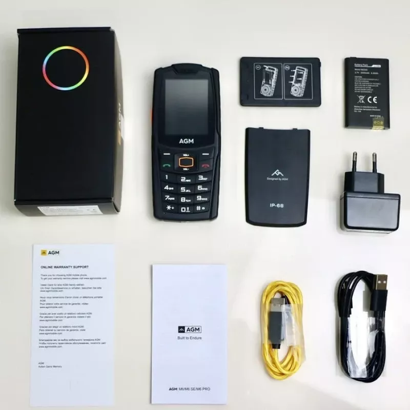 AGM M6 4G telefono rugged outdoor con tasti (formato bar), IP68/IP69K, MIL-STD-810H, senza alimentatore