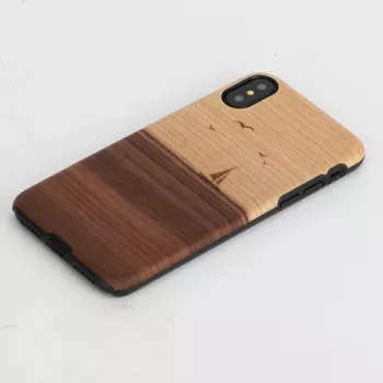 Custodia per smartphone man and wood per iPhone X/XS – modello mare, nero