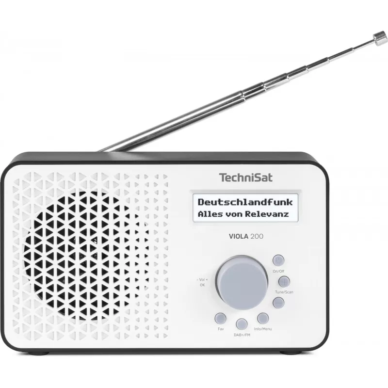 TechniSat VIOLA 200 radiosveglia digitale DAB+, bianco/nero
