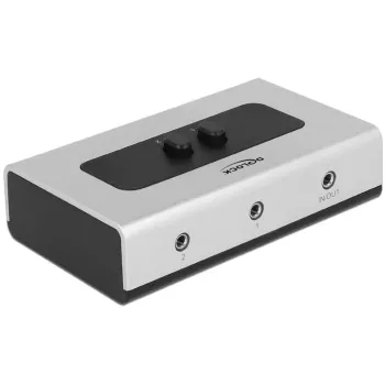 Commutatore jack audio 3,5 mm 2 porte manuale bidirezionale, interruttore grigio/nero