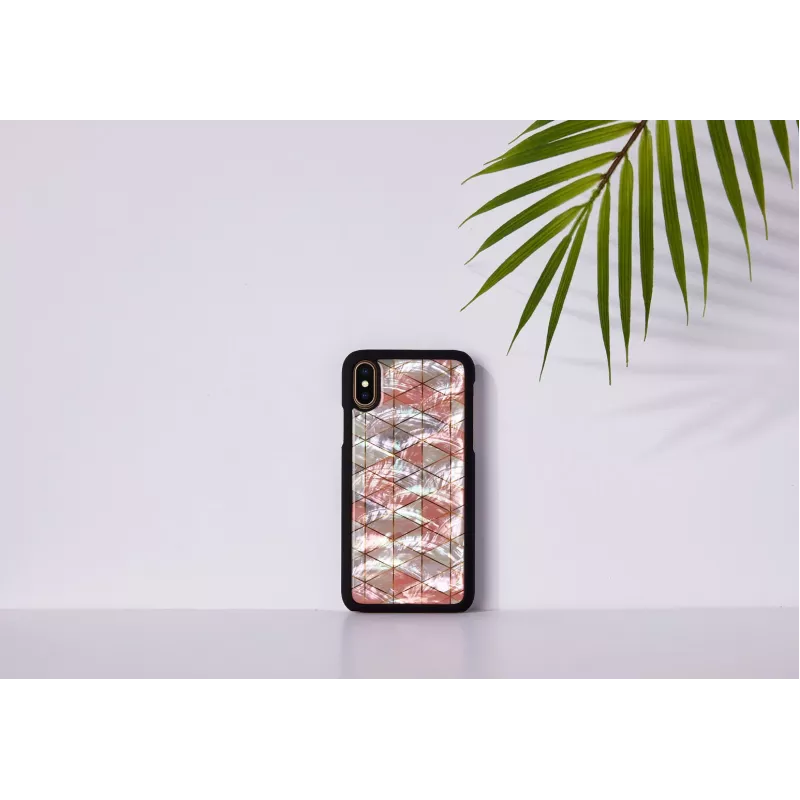 Custodia protettiva iKins per iPhone XS / iPhone X, motivo rombi, nero