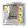 Case PC KRUX Exo Midi Tower, ATX/micro-ATX/mini-ITX, 2x vetro temperato, USB-C, 4 ventole da 120 mm, 2 vani da 3,5 pollici + 2 da 2,5 pollici, GPU fino a 40,5 cm, bianco