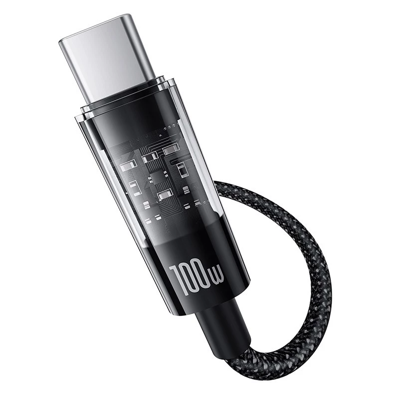 Cavo USB-A a USB-C Baseus Gem 1m 100W ricarica rapida, rivestimento in nylon, nero