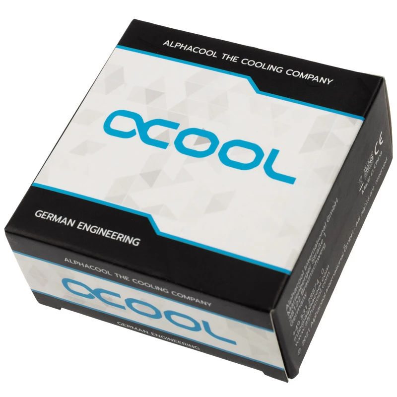 Raccordo Alphacool 17473 — ottone 23 mm altezza, 26 mm diametro, nero
