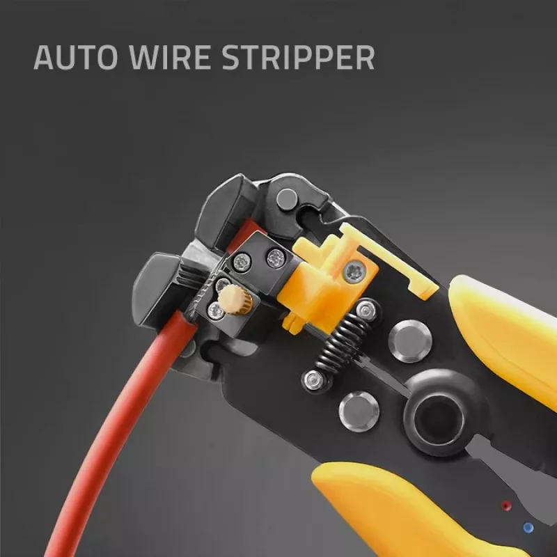 Set di attrezzi solari Qoltec compatibile con connettori MC4 | pinza crimpatrice + spellafili automatica