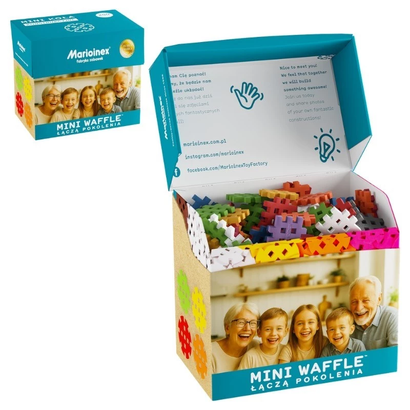 Marioinex Mini Waffle mattoncini set per anziani – 200 pezzi, multicolore, età consigliata 6+