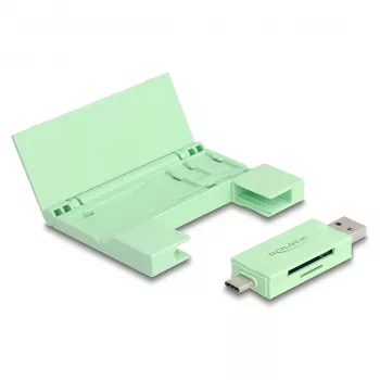 Lettore di schede DeLOCK 91015 USB 3.2 Gen 1 Type-A/Type-C menta