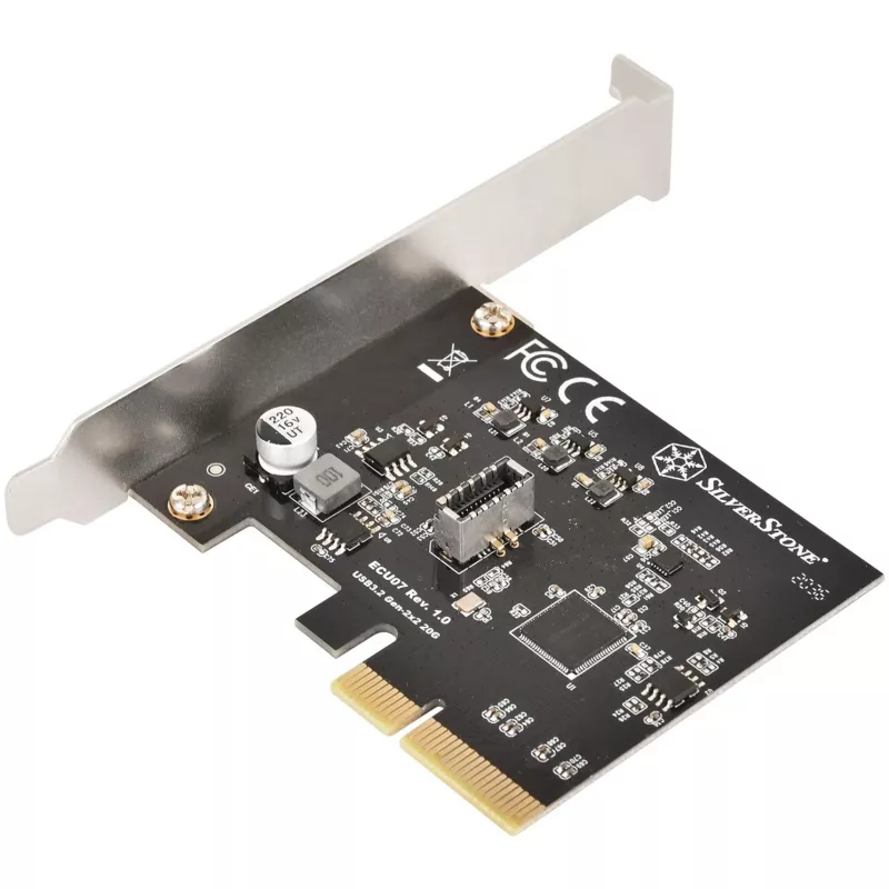 SilverStone SST-ECU07 scheda adattatore PCIe 3.0 x4 USB 3.2 Gen 2x2, 1x USB-C interna, low profile
