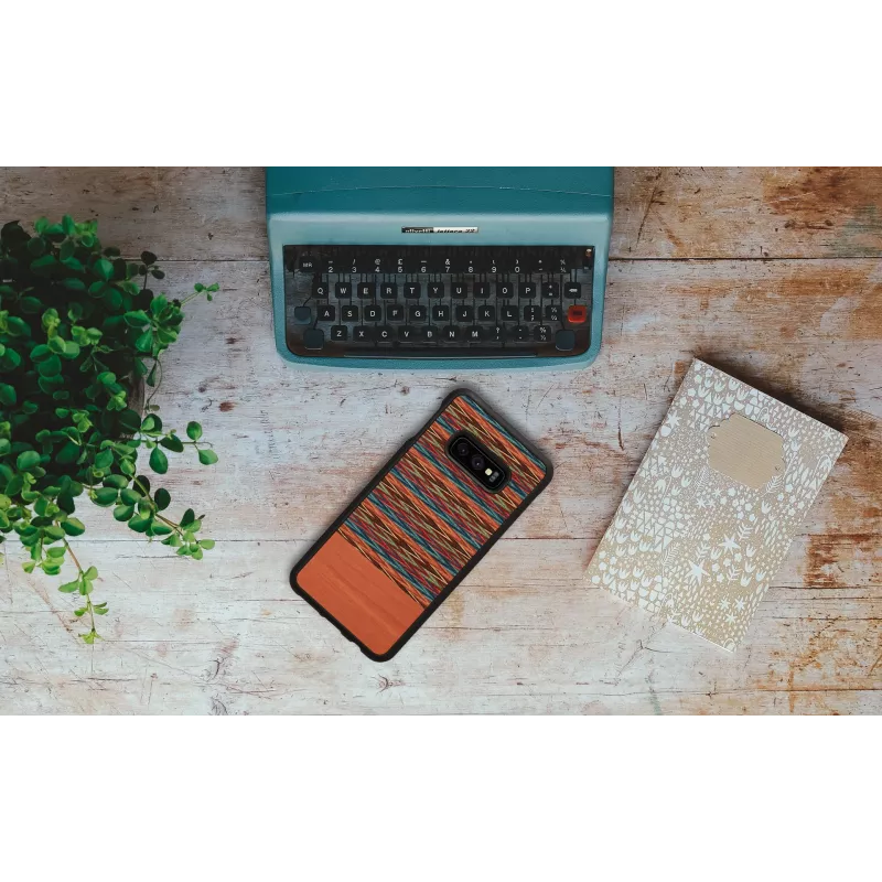 Custodia per smartphone man and wood per Galaxy S10e — scacchi marroni con bordo nero