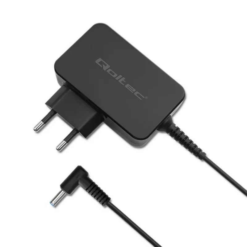 Qoltec 51033 alimentatore per ultrabook HP, 45 W, 19,5 V, 2,31 A, 4,5x3,0 mm + pin, per interni, nero
