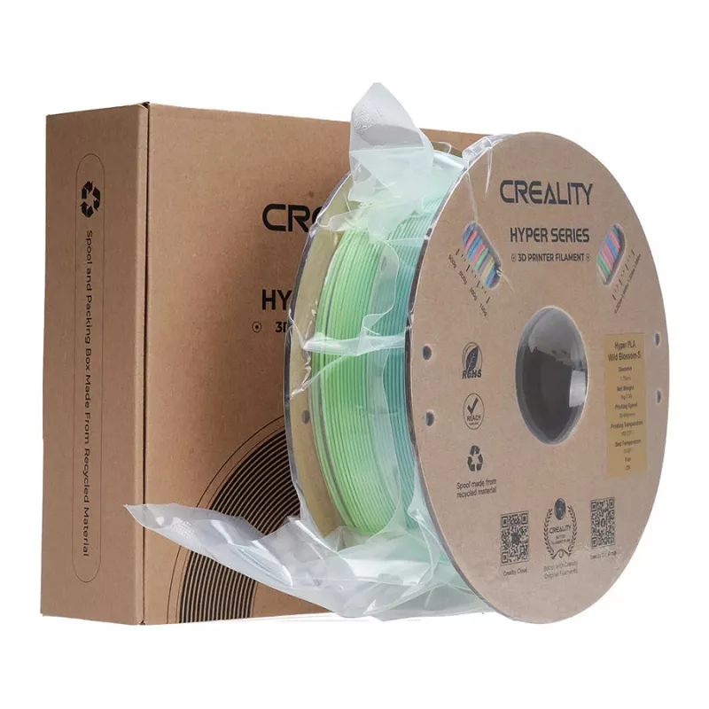 Bobina di filamento Creality PLA 1,75 mm 1 kg — blu, verde, rosa (3301010425)