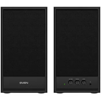 Diffusori multimediali SVEN SPS-702 (stereo, 40W, 40Hz-22Hz, pelle nera)