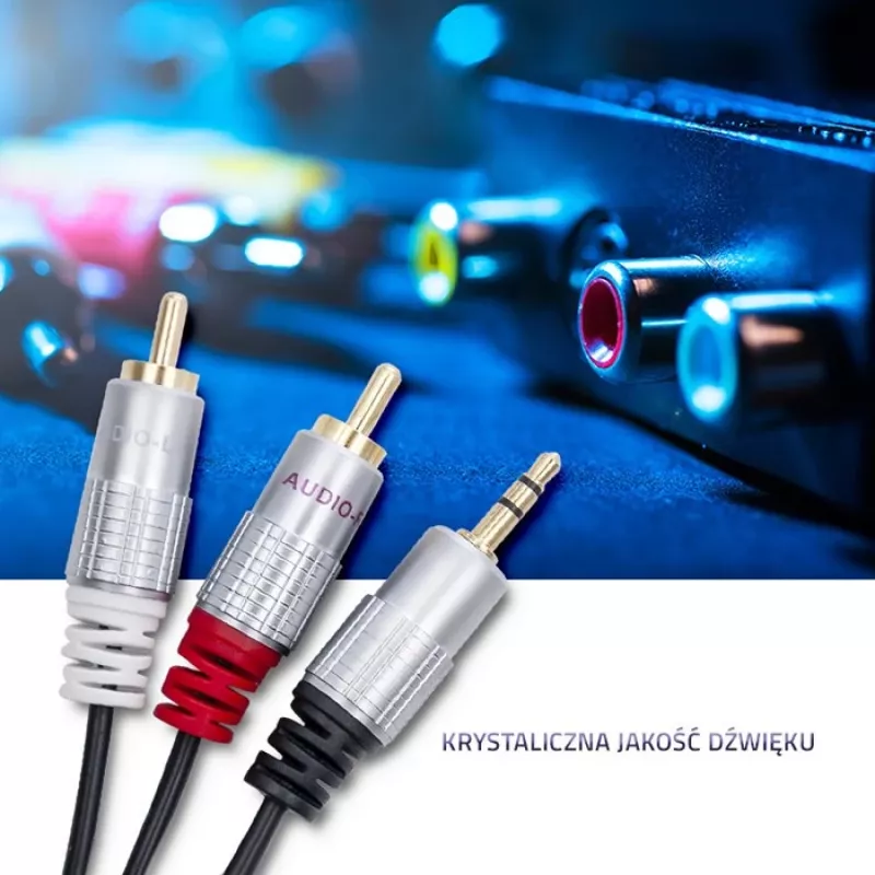 Cavo audio Qoltec 52340 2 m 2xRCA 3,5 mm nero