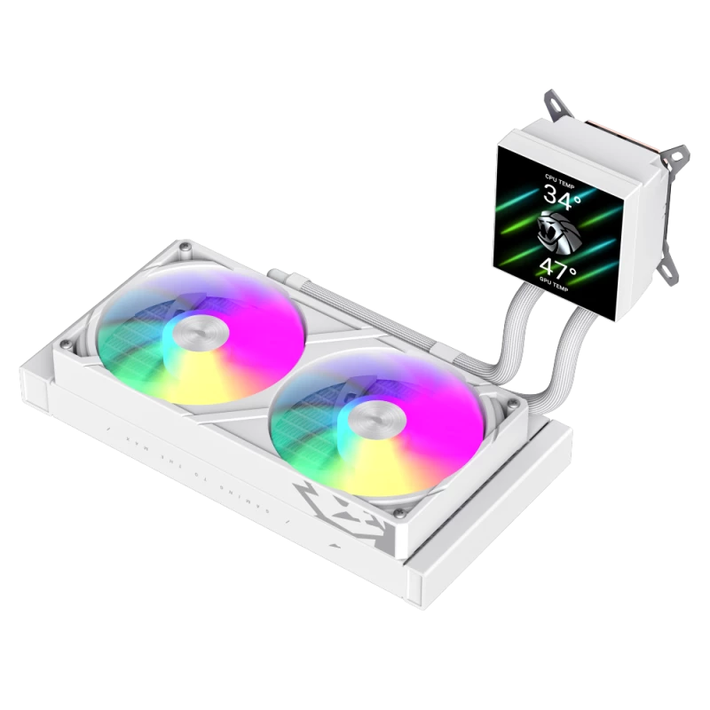 Dissipatore a liquido per CPU Gamemax | GLACIER 240 LCD WH | Intel, AMD