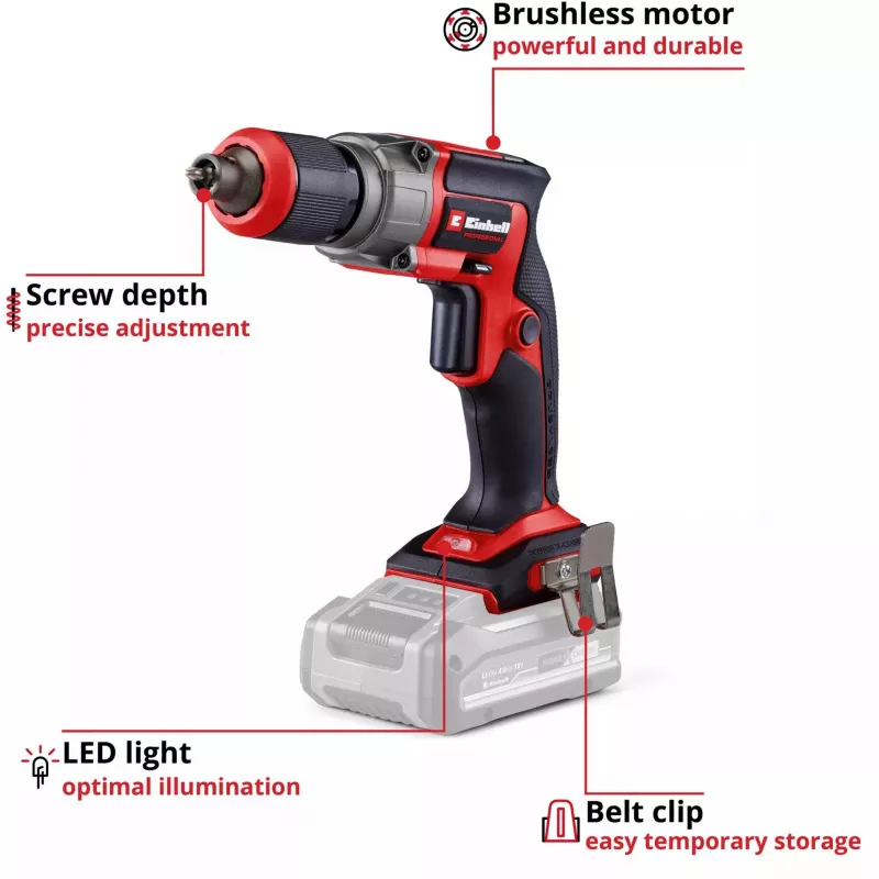 Avvitatore per cartongesso EINHELL TP-DY 18 Li BL Solo 18 V, brushless, batteria non inclusa (modello 4261010)