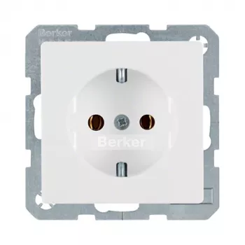 Presa Type F berker 47436089, 16 A, 250 V, bianco, corpo in duroplast