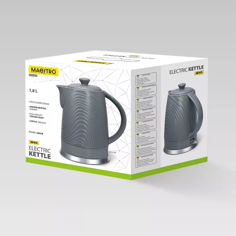 Bollitore Maestro MR-078, capacità 1,8 L, grigio
