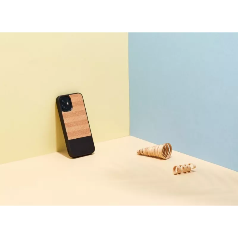 Custodia protettiva Man and Wood per iPhone 12 mini Herringbone nero