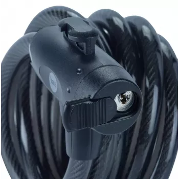 Lucchetto per bici in acciaio 12 mm con chiave - YCK0/12/200/2 nero