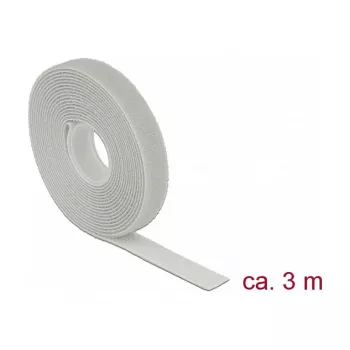 Fascia a velcro DELOCK 18275, grigio, 13 mm x 3 m, 1 pezzo