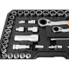 Set di chiavi a bussola passanti 1/4 + 3/8, 46 pz.