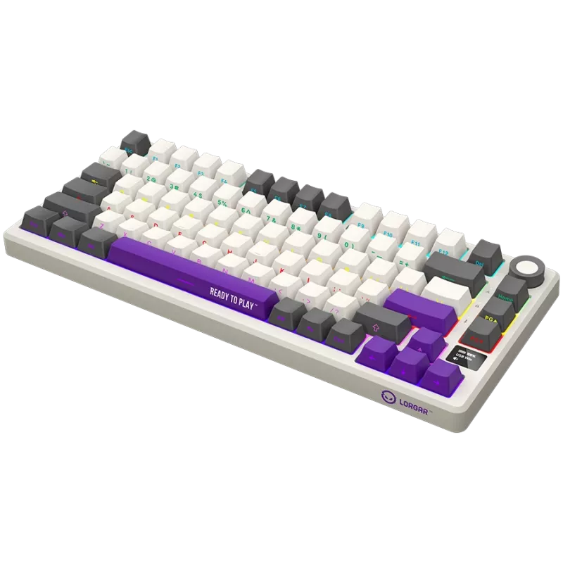 LORGAR KBP7075W, tastiera gaming meccanica 75% wireless Pro, beige, layout EN