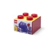 LEGO Storage Brick 4 contenitore con coperchio, rosso trasparente