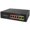 Switch Ethernet PoE QOLTEC 52289 — 4x porte RJ45 PoE, 2x RJ45 uplink, budget PoE 65W